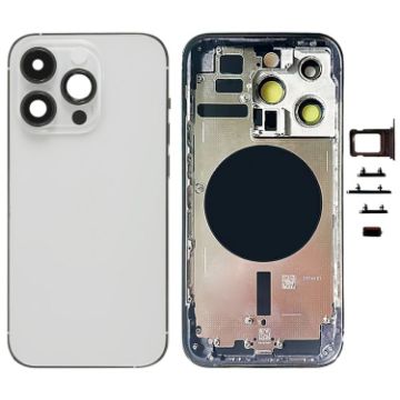 iPhone 14 Pro Battery Back Cover with Side Keys & Card Tray - US Version Silver - 1