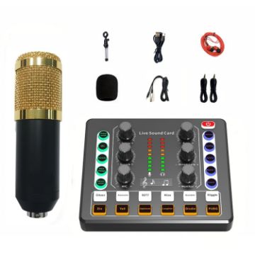 Gold Tripod M8 Recording & Singing Bluetooth Sound Card Set - 1