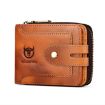 BULL CAPTAIN 232 RFID Anti-Theft Cowhide Men Zipper Wallet Yellow - 1