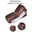 BULL CAPTAIN 232 RFID Anti-Theft Cowhide Men Zipper Wallet Yellow - 4