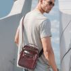 BULL CAPTAIN 0400 Large-Capacity Cowhide Crossbody Bag (Coffee) - 8