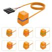 Orange Desktop Computer Extension Cable with Colorful Light - 2m Cable - 1
