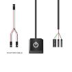 Desktop Computer Extension Cable Start Button, Black Case Blue Light - 3