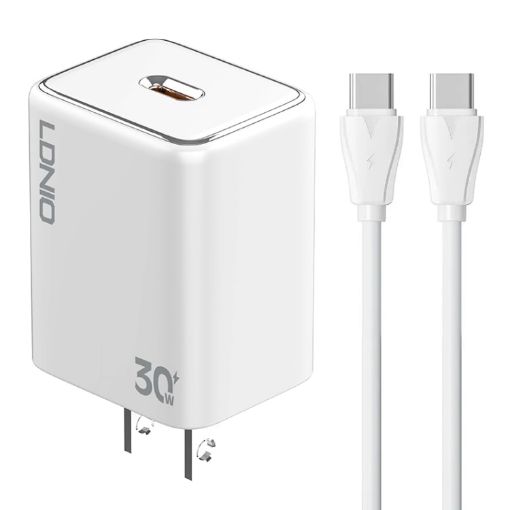 LDNIO A1508C PD30W USB-C Fast Charger with 1m Cable - 1
