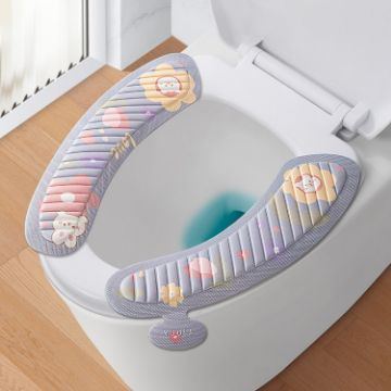 EVA Adhesive Toilet Pad Gray Sunflower - Waterproof Toilet Sticker - 1