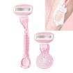 5-Layer Blades Women's Shaver, Long Handle Pink - 2