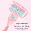 5-Layer Blades Women's Shaver, Long Handle Pink - 4