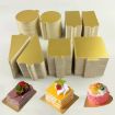 100pcs 100x60mm Rectangle Golden Paper Plates Dessert Board Base - 6