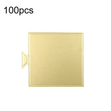 100pcs 84x90mm Square Golden Paper Plates Dessert Board Base - 1