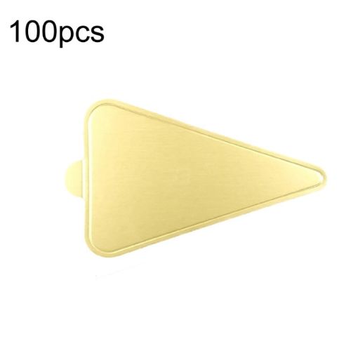 100pcs 115x64mm Triangle Golden Paper Plates Dessert Board Base - 1