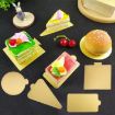 100pcs 115x64mm Triangle Golden Paper Plates Dessert Board Base - 2