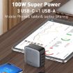 LDNIO Q408 100W GaN USB Charger + 3 USB-C Ports + 1m Data Cable - 7