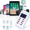 A8B 50W 8 Ports USB Smart Charging Station with Digital Display - UK Plug - 5