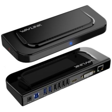 WAVLINK UG49DK4 Dual Monitor Docking Station - DVI/HDMI/VGA (EU Plug) - 1