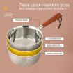200ml Stainless Steel Mini Hot Milk Oil Pot with Rack - Frying Pan - 7