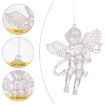 Acrylic Angel Christmas Tree Ornaments 4pcs/Pack - Transparent - 4
