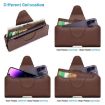 NUOKU Dual Phone Belt Clip Carrying Pouch Leather Case - Dark Brown - 4