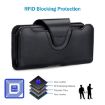 NUOKU Dual Phone Belt Clip Carrying Pouch Leather Case - Black - 6