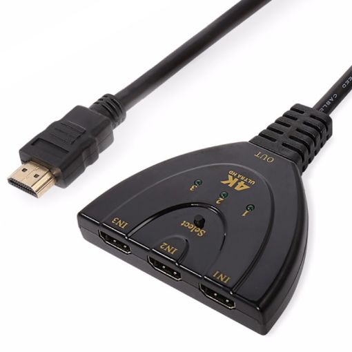 3 in 1 HDMI Input 4K x 2K HDTV Pigtail Switch Adapter Splitter - 1