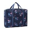 Waterproof Foldable Hand Luggage Bag - Navy Blue Flamingo - 1