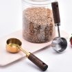 15ml Wooden Handle Stainless Steel Measuring Spoon - Gold - 6