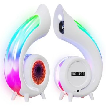 G69 Abyss Light RGB Desktop Bluetooth Speaker - White - 1