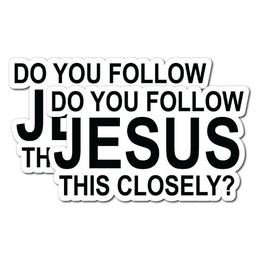 10pcs Funny English Bumper Sticker - Follow Jesus Closely - Adhesive - 1