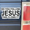10pcs Funny English Bumper Sticker - Follow Jesus Closely - Adhesive - 2