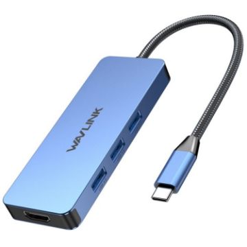 WAVLINK UHP3416 7-in-1 PD100W Charging Docking Station (Blue) - 1