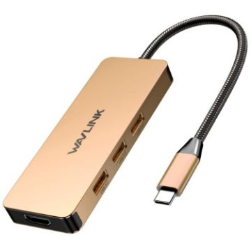 WAVLINK UHP3416 7-in-1 PD100W Charging Dock (Rose Gold) - 1