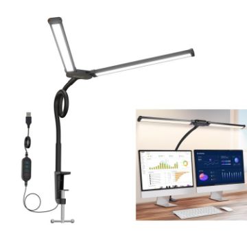 PULUZ Gooseneck Tube LED Fill Light Double Head Clip Desk Lamp - 1