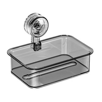 Wall Mounted Suction Cup Tissue Box, Small Transparent Gray - 1