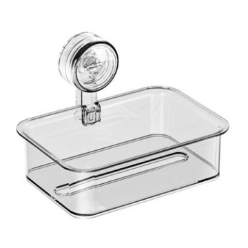 Wall Mounted Suction Cup Tissue Box - Small Transparent - 1
