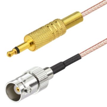 BNC Female to 3.5mm Male Stereo Adapter Cable - 100cm RG316 - 1