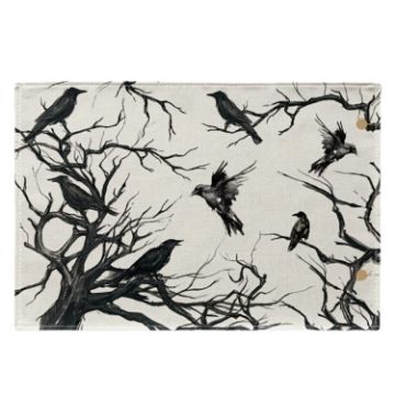 Black Crow Halloween Placemat Insulation Pad - Restaurant Decoration - 1