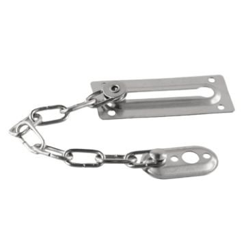 Round Silver Security Door Chain Anti-theft Bolt Latch - 1
