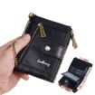 Baellerry D3261 Retro Short Wallet Coin Purse - Light Brown - 9