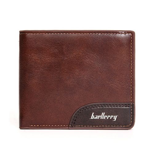 Baellerry D2405 Retro Men Short Wallet (Brown) - 1