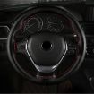 38cm Cowhide Steering Wheel Cover - Coffee - 7