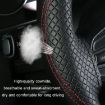Cowhide Hand-Stitched Steering Wheel Cover - Black Orange Line - 4