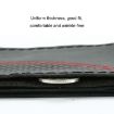 Cowhide Hand-Stitched Steering Wheel Cover - Black Orange Line - 6