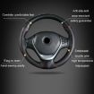 38cm Cowhide Double-Line Steering Wheel Cover - Black Red Line - 3