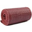 38cm Embossed Cowhide Steering Wheel Cover - Wine Red - 1
