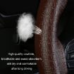 38cm Embossed Cowhide Steering Wheel Cover - Wine Red - 6