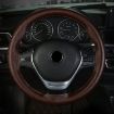 38cm Embossed Cowhide Steering Wheel Cover - Wine Red - 7