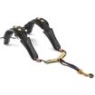 Adjustable Leather Saxophone Double-Shoulder Strap for Tenor Alto Sax (Black) - 1
