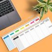 Undated Metal Coil Weekly Planner - 60 Sheets - Black - 4