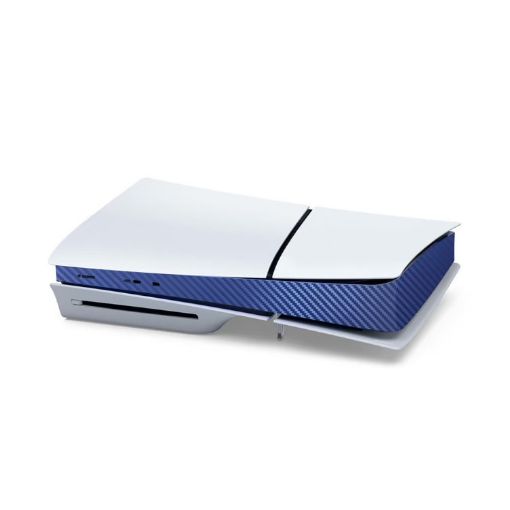 PS5 Slim Console Middle Sticker - Carbon Fiber Dark Blue - 1