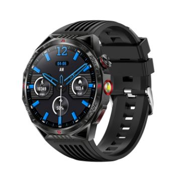 HT28 1.85" Silicone Strap Smart Watch, IP68 Waterproof, Sleep Monitoring - Black - 1