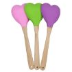 High Temp Nonstick Heart Silicone Spatula Spoon - Green - 3